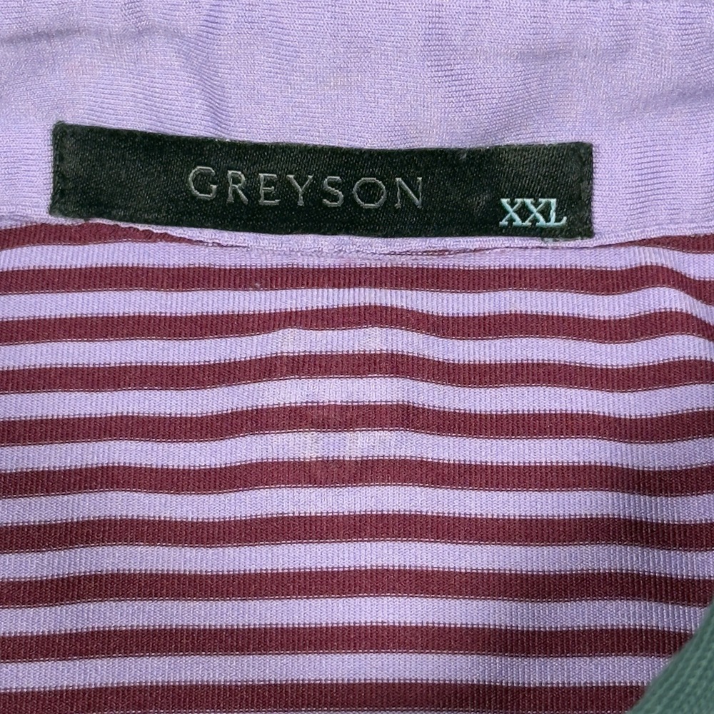 GREYSON GOLF Performance Golf Polo Shirt Men's Size XXL Purple Stripes Logo - Picture 3 of 8